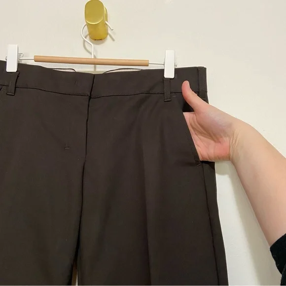 S’MaxMara Dark Brown Cuffed Straight Leg Trouser Pants - Picture 3 of 7